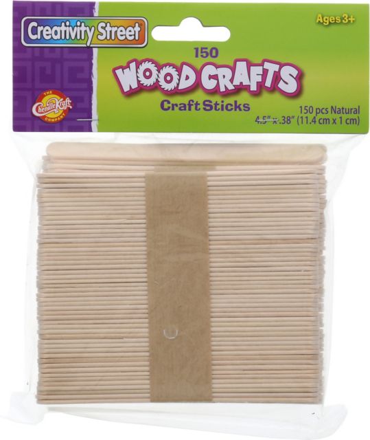 CRAFT STICKS REGULAR NATURAL 4.5 INCH 150 PACK