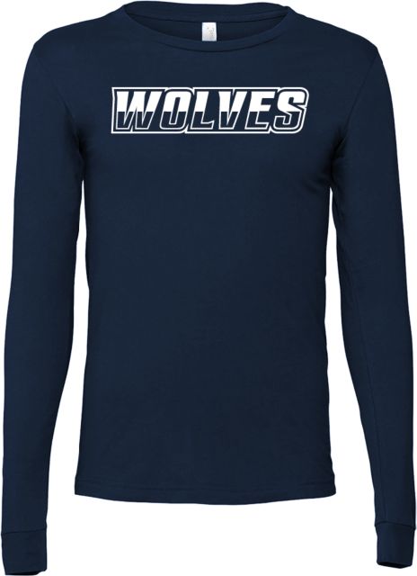 Western Connecticut Bella + Canvas Jersey Cotton Long Sleeve T Shirt Athletic Wordmark - ONLINE ONLY