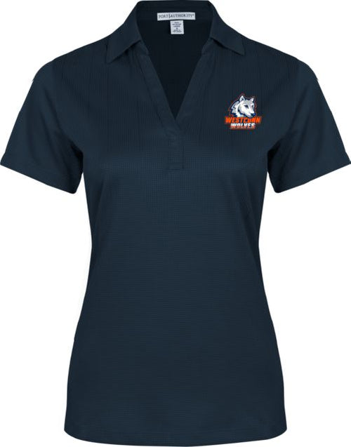 Western Connecticut Womens Performance Fine Jacquard Polo Westconn Wolves Athletic Mark - ONLINE ONLY
