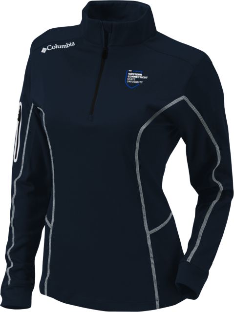 Western Connecticut Columbia Womens Omni Wick Shotgun 1/4 Zip Institutional Shield - ONLINE ONLY