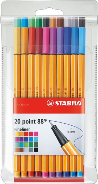 Stabilo Point 88 Pen Set-in Wallet Set 20